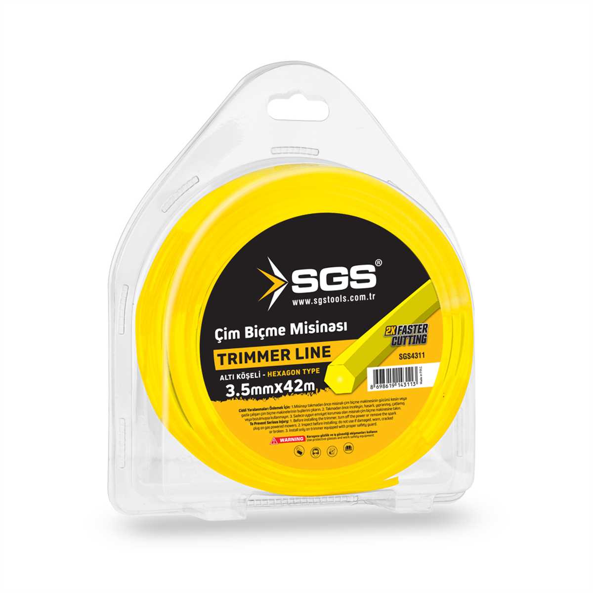 SGS4311 TIRPAN MİSİNASI 3.5 MM 42 METRE ALTIGEN (SARI)